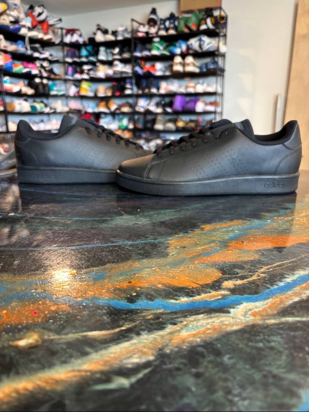 Adidas Advantage Base GW9284 Triple Black Colorway Size 10M. Brand New